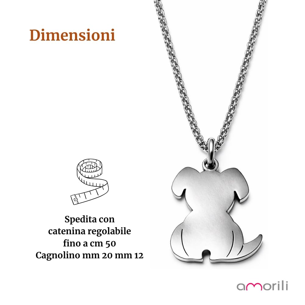 Collana con Cane Personalizzabile con Nome – Pendente Cagnolino in Acciaio Inox – Gioiello Personalizzato per Amanti degli Animali – Idea Regalo Donna Uomo