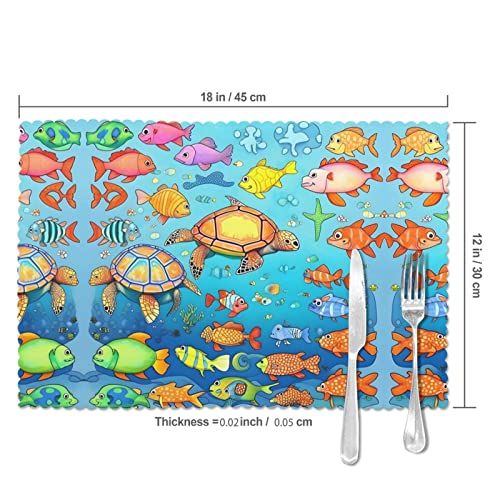 Set de table poisson et tortue pour une table de banquet exotique et chic