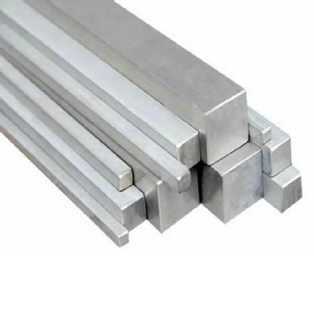 Barra in acciaio inox, barra quadrata 304, materiale durevole dell'asse di supporto, lunghezza 300 mm, ideale per varie applicazioni