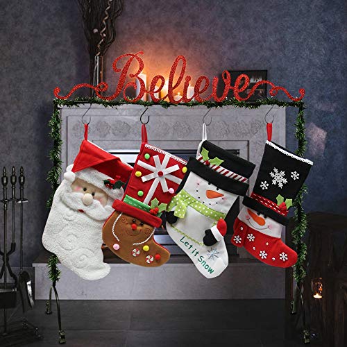Forup Believe Christmas Stocking Holder Stand Hangers #TOP3