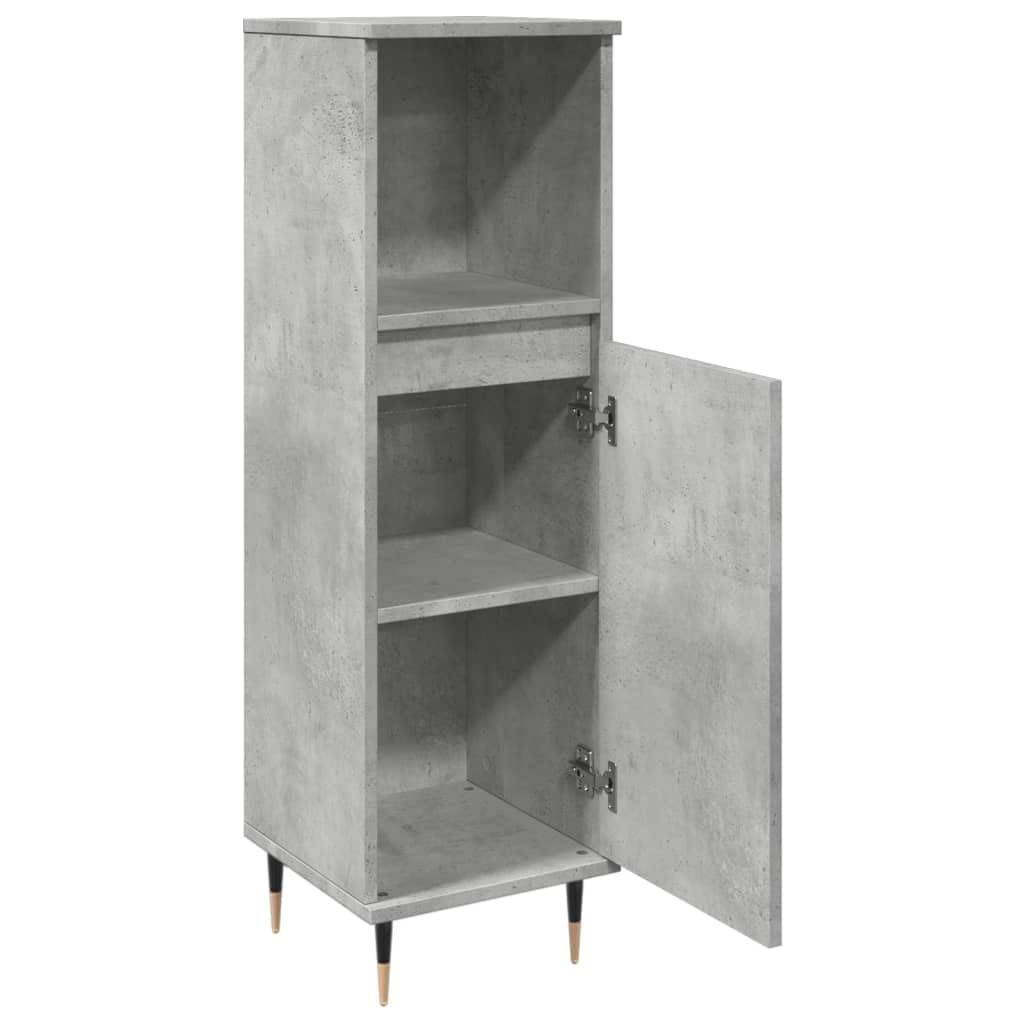 ShGaxin 857204 szafka łazienkowa, sklejka, betonowa, szara, 30 x 30 x 100 cm, meble łazienkowe, pomocnicza szafka łazienkowa, meble łazienkowe