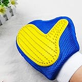 Hemore - Manopla de Pelo para Mascotas, 4 Patas, Cepillo de Perro, Herramienta de deshedding para Mascotas, Bate de Masaje, Cepillo para Pelaje de Mascota, Guante de Aseo 1 Pieza, Rojo y Amarillo