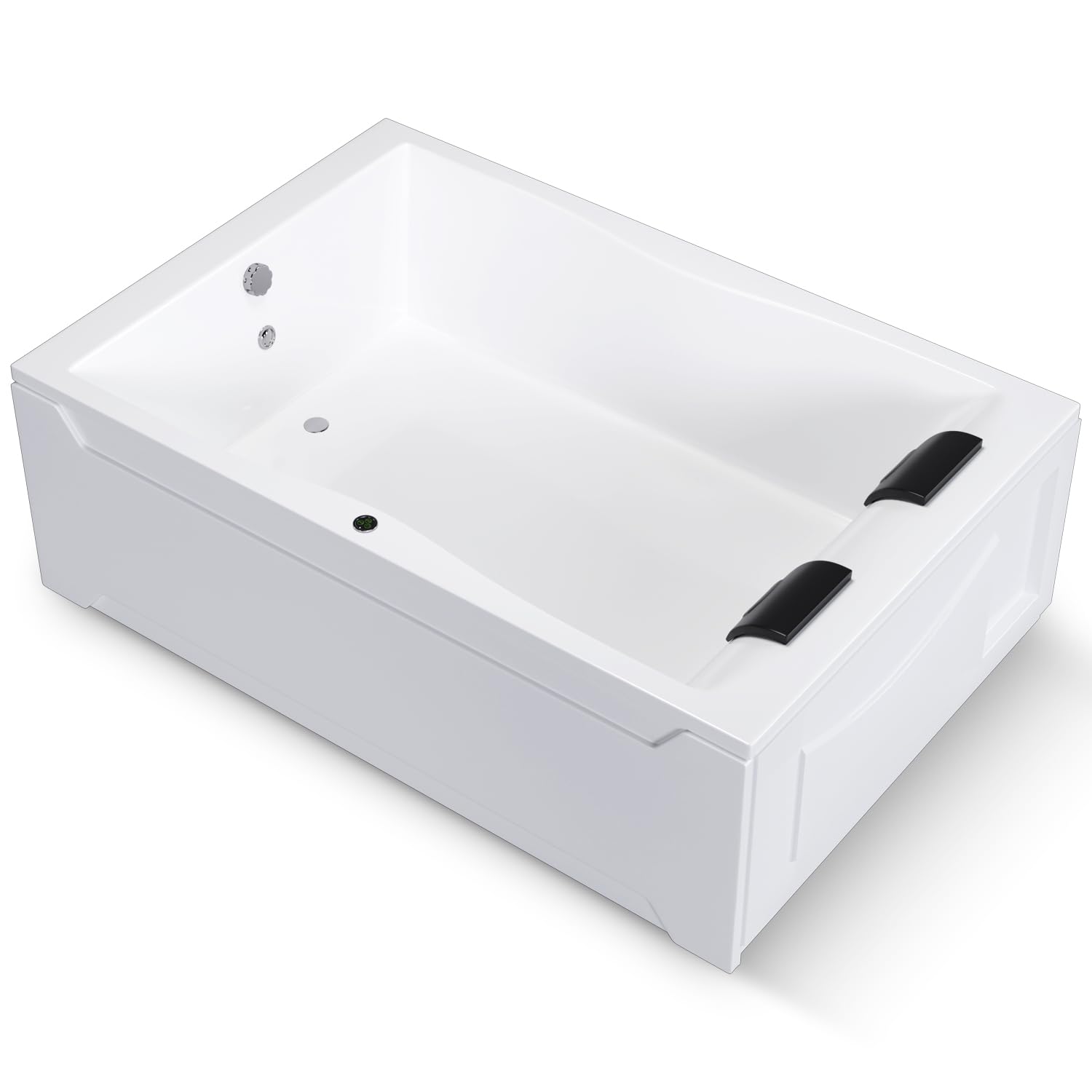 Aquade Acryl Badewanne 180x120 Modell: Hamburg - Weiß Badewanne Komplettset 180x120 - Badewannen Mit Wannenfüßen + Schürze + Nackenkissen + Led