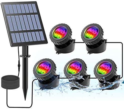 Projecteurs Solaires étang IP68 - Éclairage Submersible Jardin, Piscine, 2 Modes