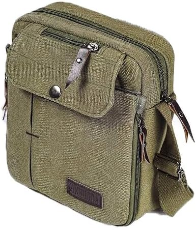 dealcase Canvas Small Messenger Bag for Men Women, Mini Crossbody Bag Shoulder Bag Chest Bag Travel Bag Multi-pocket Purse