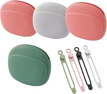 Silicone Headphone Organizer, 4PSC Data Cable Storage Case,Earphone Storage Case, Portable Earbud Case, Wired Ear Bud Box, Mini Key Box