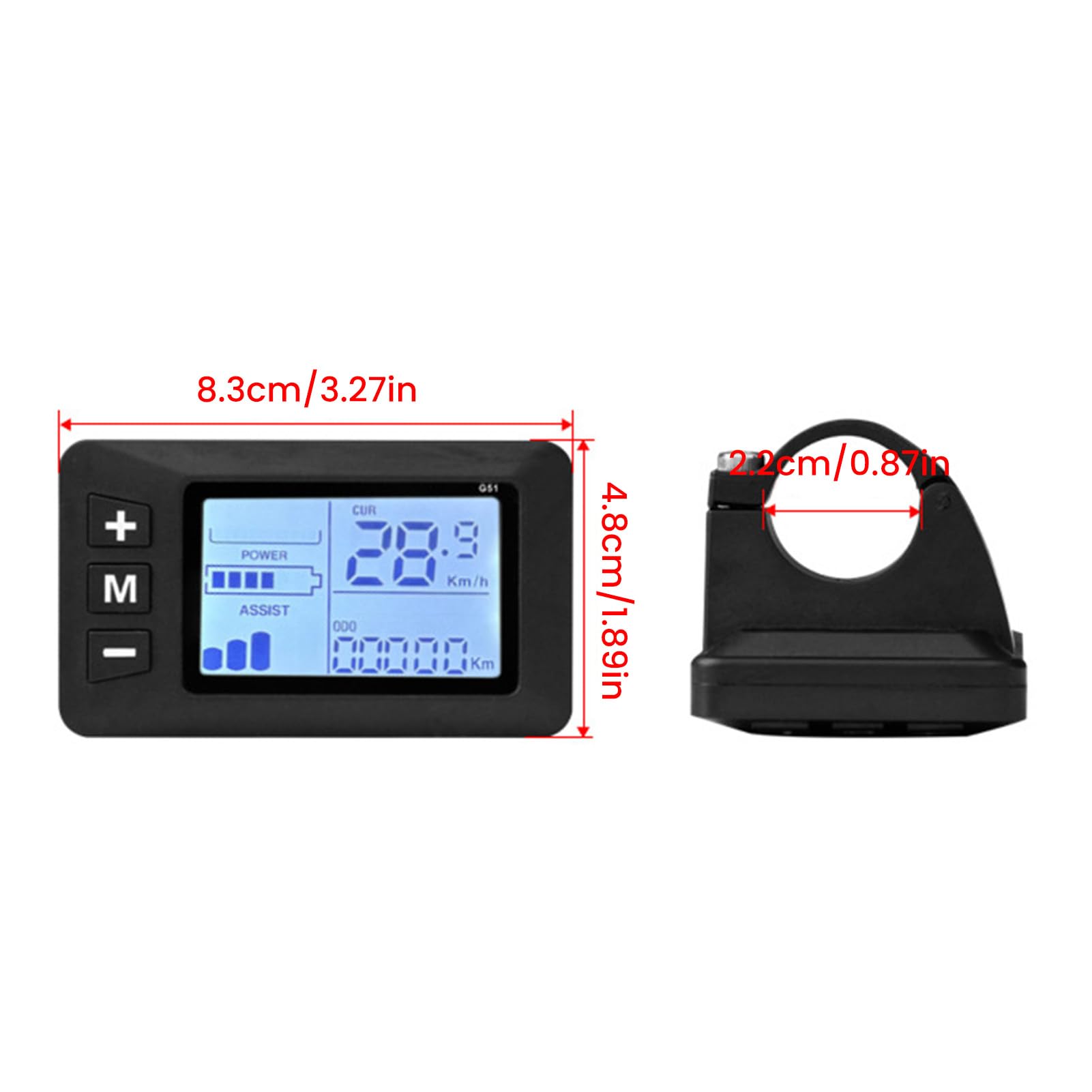 Misuratore Display LCD per Bici Elettrica, Schermo del Pannello di Controllo del Misuratore Display Bici Elettrica 24V 36V 48V, Contachilometri Tachimetro per la Modifica