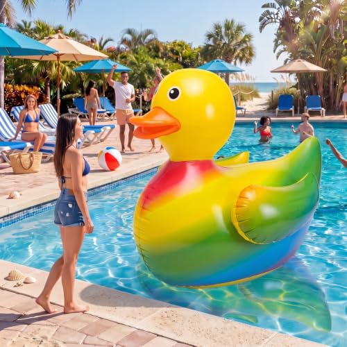 4 Ft Giant Rainbow Duck Float