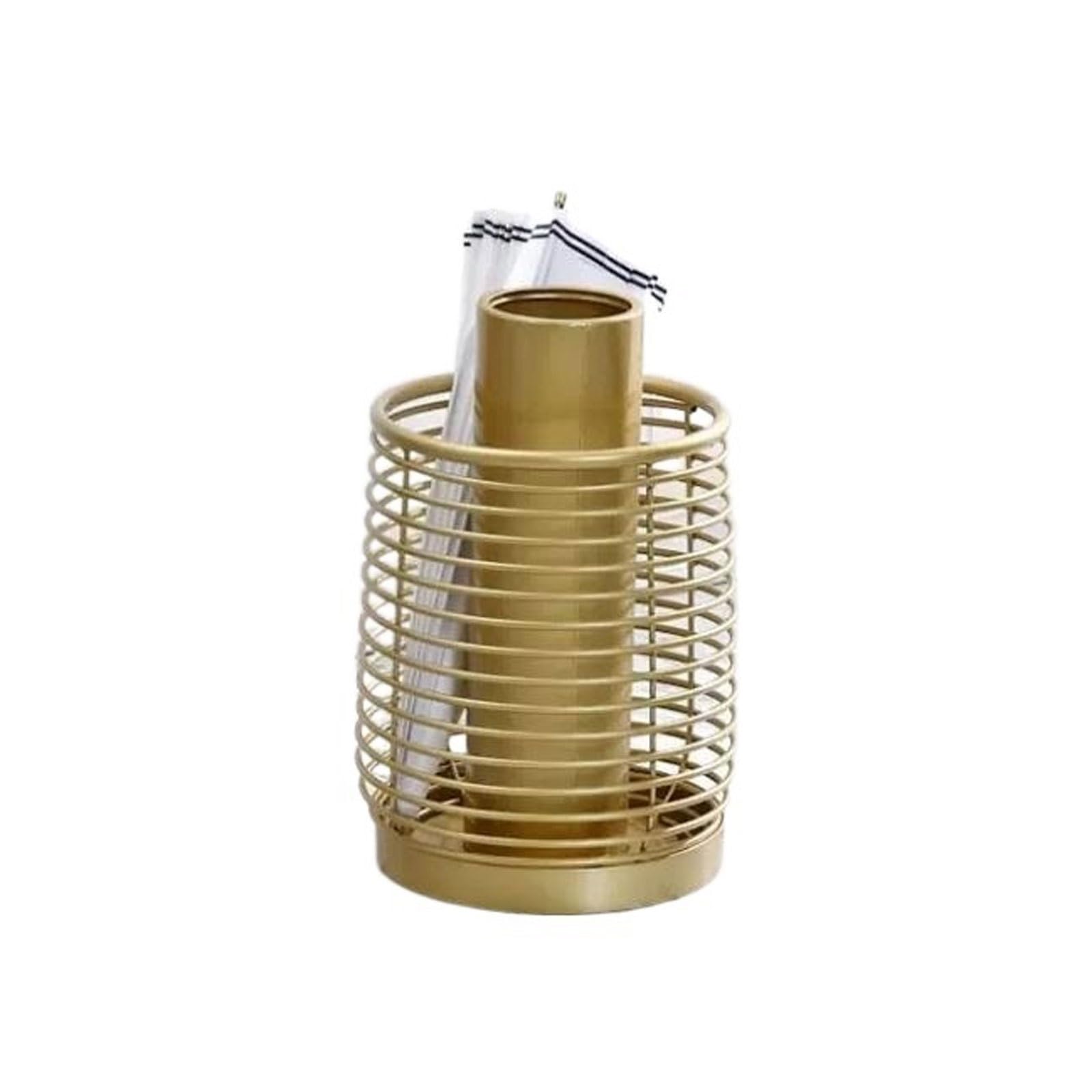 Freestanding Super Quality Umbrella Holder, Bucket Stand Rack Metal Entry Hallway Décor with Removable Drip Tray, for Home Office Entrance Holds Umbrellas Canes Walking Sticks Best Gift Office(Gold)