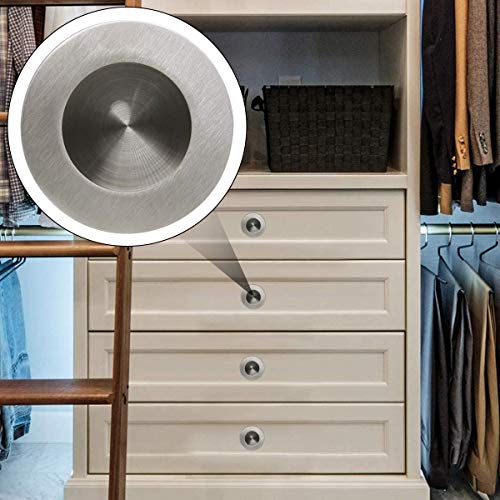 ZHANChen Griffmuschel Schiebetür Muldengriff 304 Edelstahl Schiebetürgriff Rund für Schubladen Schrank Kleiderschrank Schminktisch Muschel mit 8 Schraube 4Stück