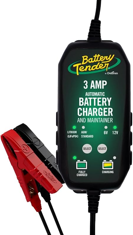 Cargador y mantenedor de batería de 3 amperios - Automotriz conmutable inteligente de 12 V o 6 V para automóviles, SUV y camiones - Cargador de batería de plomo ácido, AGM, gel y litio - 022-0202-COS