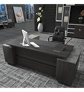 欧州 高級書斎デスク　社長机　社長デスク　ビジネスデスク Amazon | 福居家具(フクイカグ) 法人様向け 社長デスク 社長机 L型