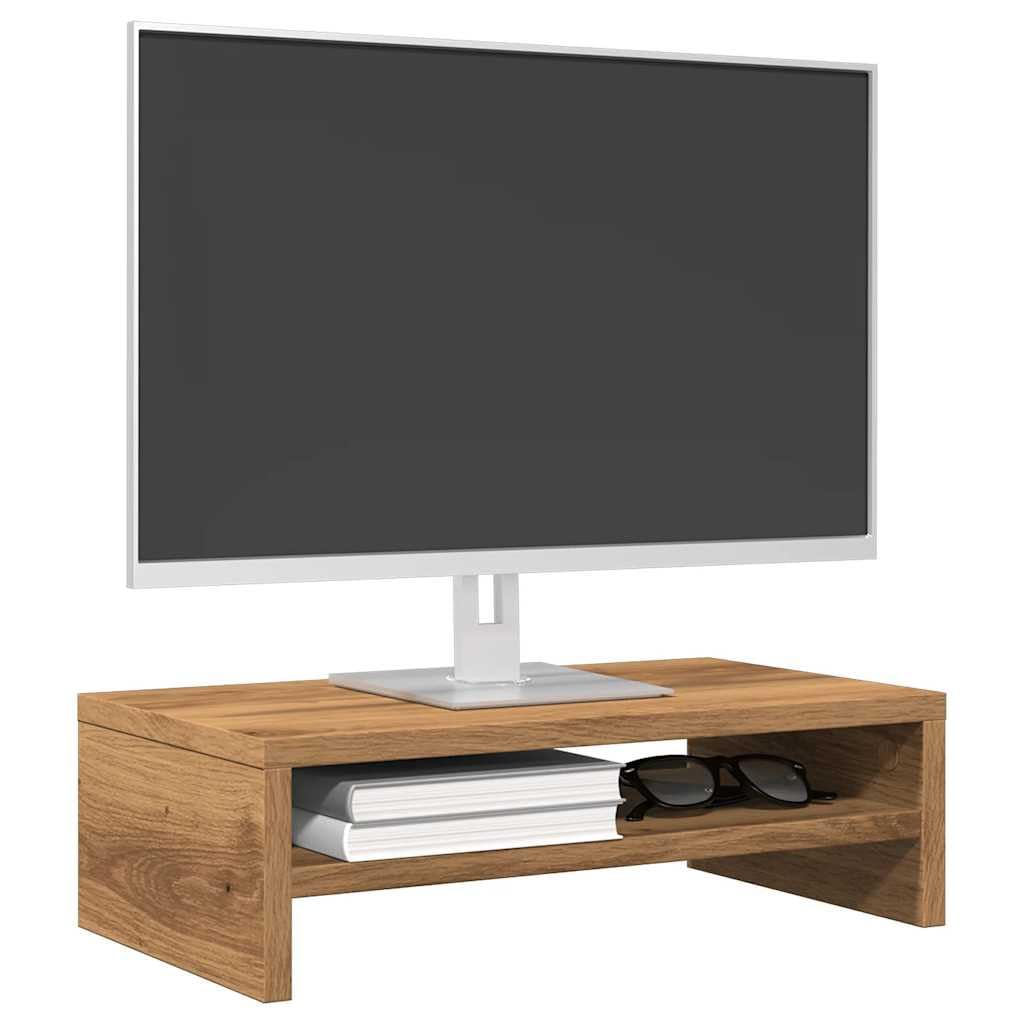 Gecheer Supporto Monitor Rovere Artigianale 42x24x13 cm Multistrato,Supporto per Monitor da Scrivania,Supporto per Laptop per Ufficio e Casa,Supporto Ergonomico per Laptop,PC,Computer,P855797