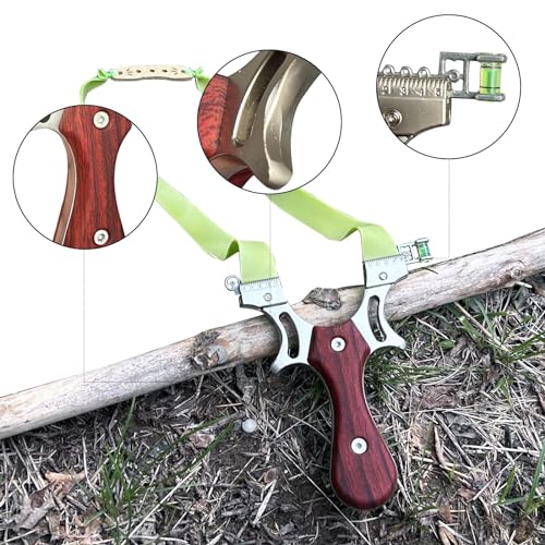 Slingshot, Hunting Sling Shot Set for Adults, Professional Stainless Steel Tactical Slingshots, High Velocity Catapult with Ammo Balls, Rubber Bands, Ammo Pouch, Target