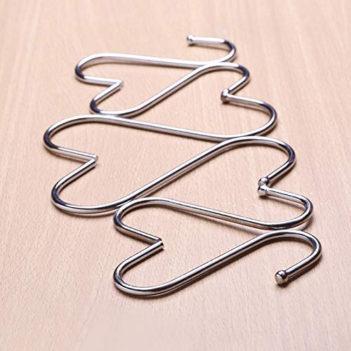Gancho 200 PCS de 3 mm en Forma de S de Acero Inoxidable Gancho, Longitud: 9 cm