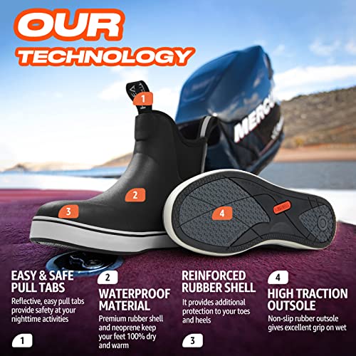 Image of HISEA Women's Ankle Rain Boots, Rubber Fishing Deck Boots, Garden Boots for Women Waterproof