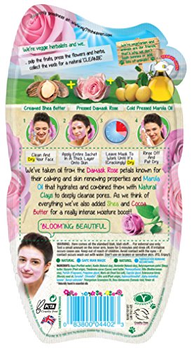7th Heaven Pink Rose Clay Hard Drying Mud Mask with Damask Rose, Marula Oil and Shea Butter for Cleansing and Hydration, Ideal for Normal, Mixed and Dry Skin, 0.021 kg - Image 4