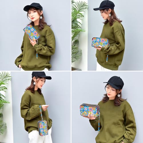 Image of BIAOTIE Large Capacity Wristlet Wallet - Women Printed Nylon Waterproof Handbag Clutch Purse