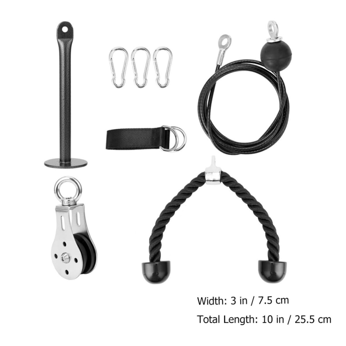 HOMSFOU Set 8 Pezzi Pulegge per Allenamento Braccia in Acciaio Inossidabile e Pu, Attrezzatura Fitness per Esercizi Addominali e Braccia, per Home Gym