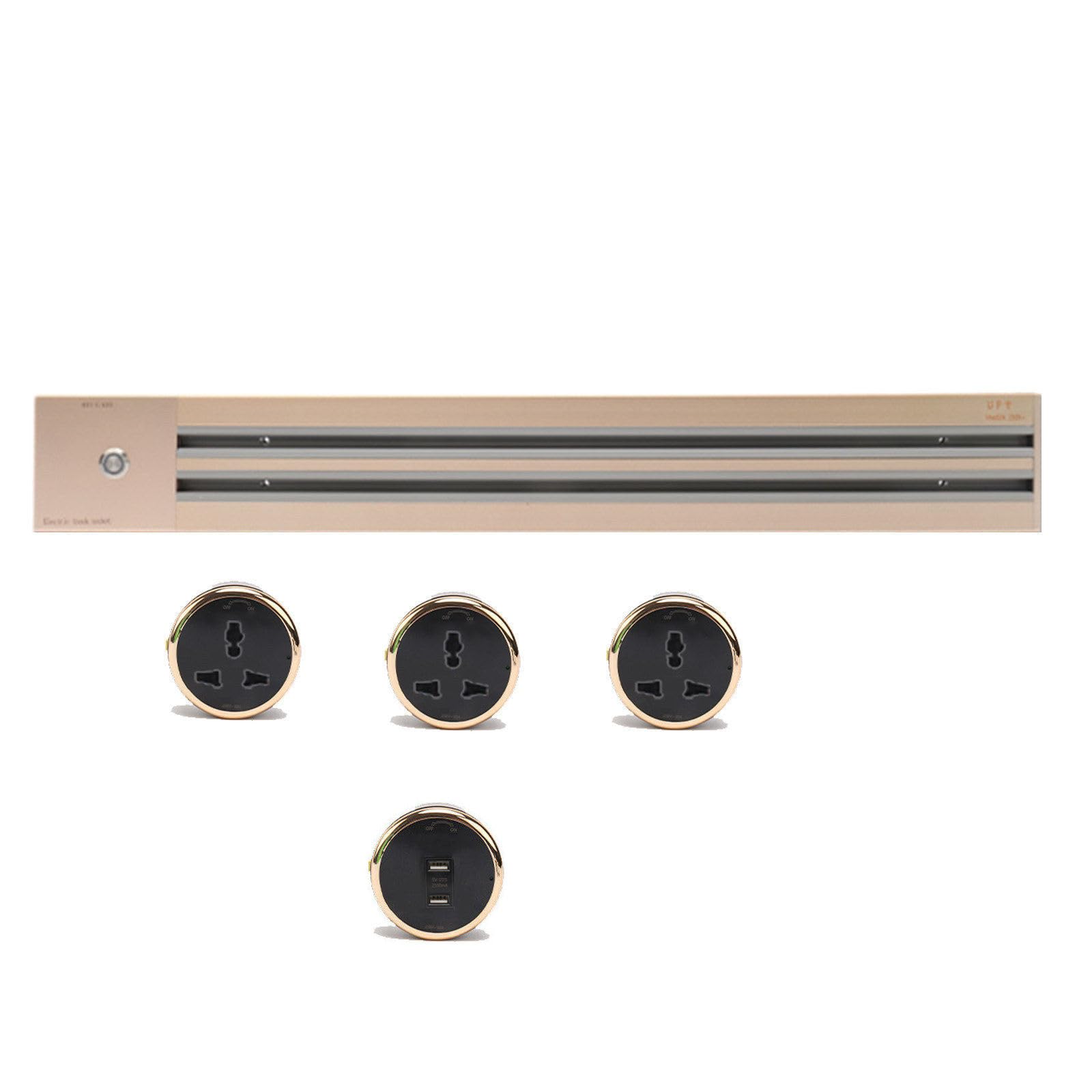 Listwy zasilające Modułowe gniazdo ścienne o dużej mocy 8000 W –Dom/biuro/warsztat(Gold,60cm)