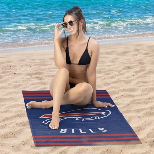 Image of Northwest NFL Buffalo Bills Unisex-Adult Beach Towel, 30 inch x 60 inch, Stripes