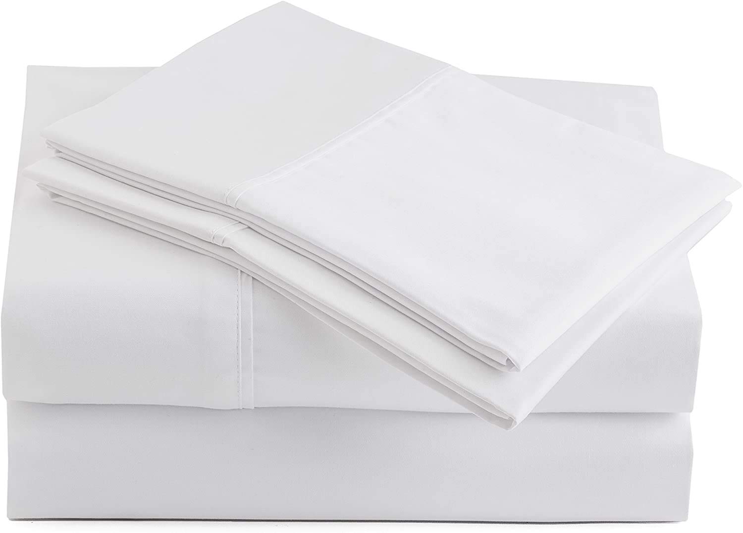 Egyptian Cotton Luxury Sheets - 1000 Thread Count, Full Size, 4 Pc Set, Deep Pocket, Sateen, White