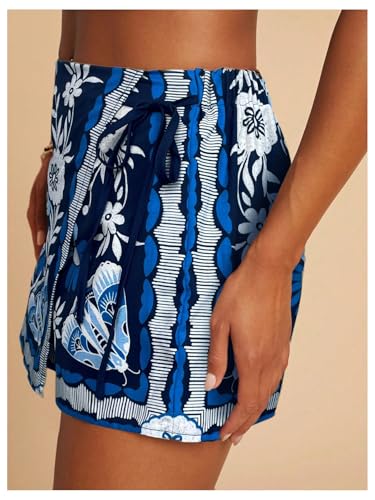 Image of SweatyRocks Women's Boho Mini Skirts Floral Shorts Tie Side Wrap Skorts