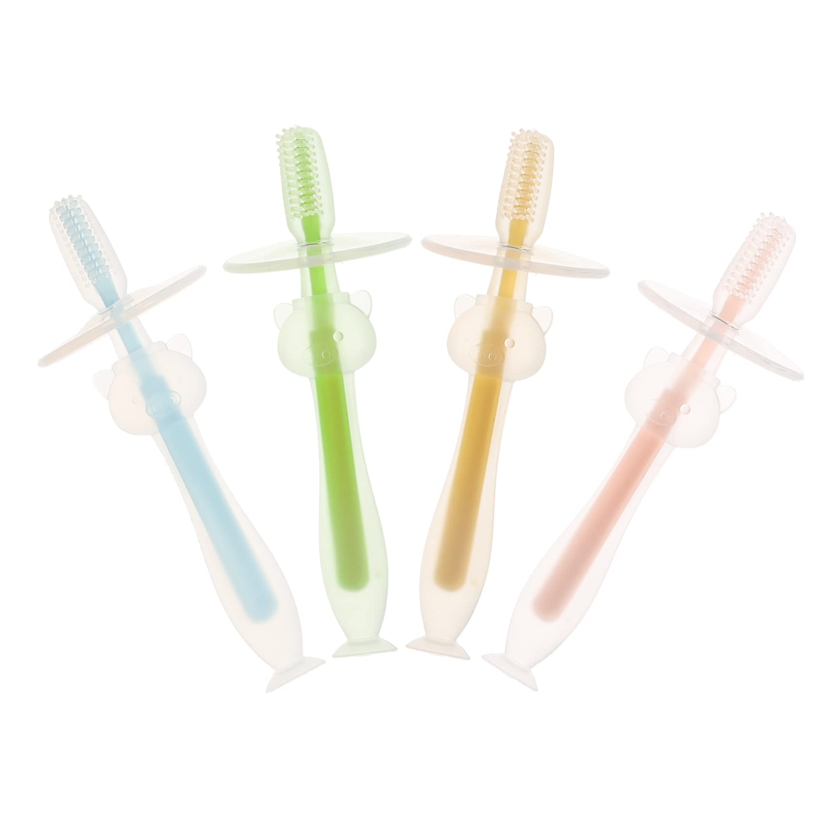 VICASKY 4 Set Spazzolino Da Denti Per Multipack Silicio Formazione Infantile Neonato Dente Ragazzo Sensoriale Treno Spazzolino Da Denti Gel Di Silice 4 Pezzi*4