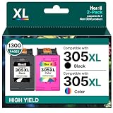 305 Nero e Colore 305XL Cartucce d'inchiostro Sostituzione per HP 305 XL Nero e Colore per HP DeskJet 2720E 2720 2700 DeskJet Plus 4100 4120 4130 Envy 6010 6020 6030 Envy Pro 6420 6430 (2-Pack)