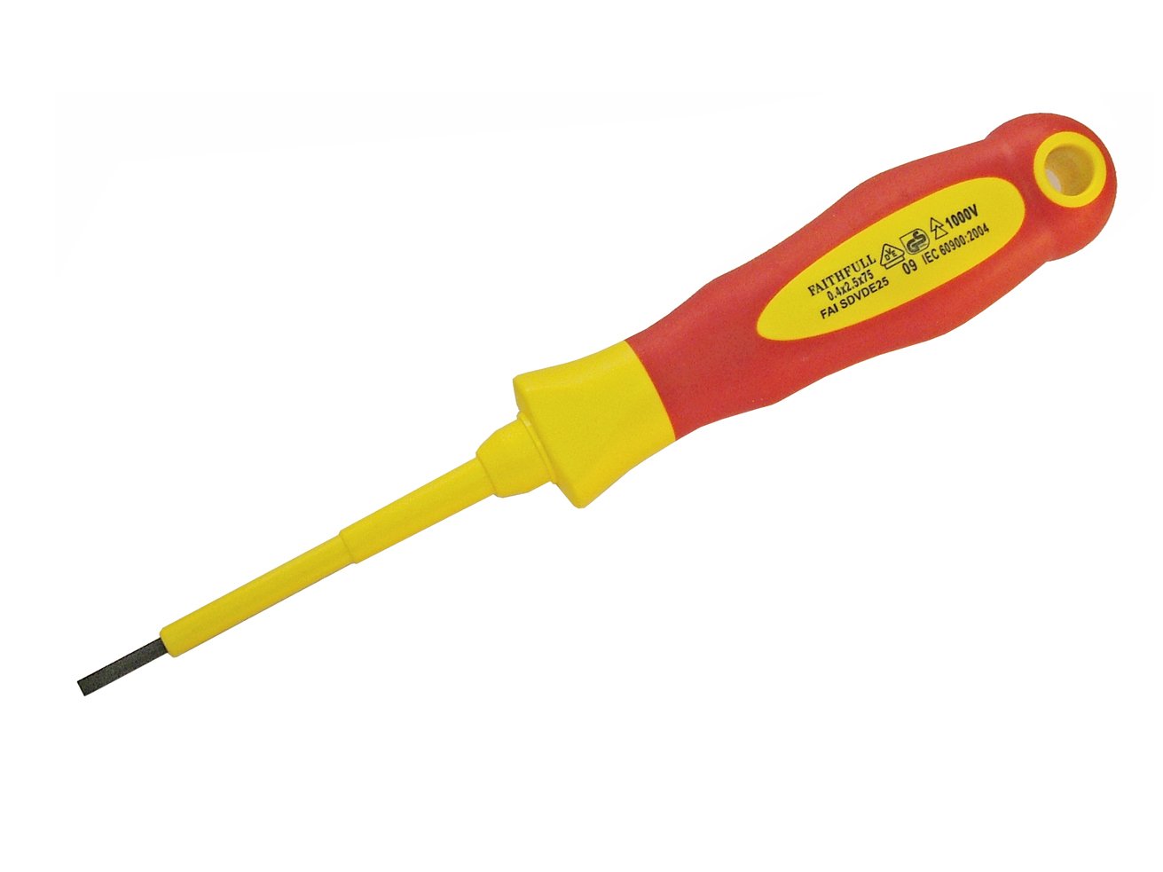 Faithfull Vde Soft Grip Screwdriver Parallel Slotted Tip 3.5 X 100Mm