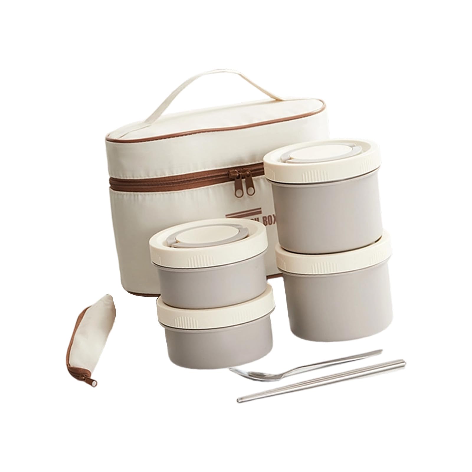 Limtula Rustless Mealbox Set 4 Layer Stackable Food Canisters Warm Insulation Bag Impermeable Gaskets Oven Introduction Cookware for Daily Use Rustless Mealbox Large Capacity