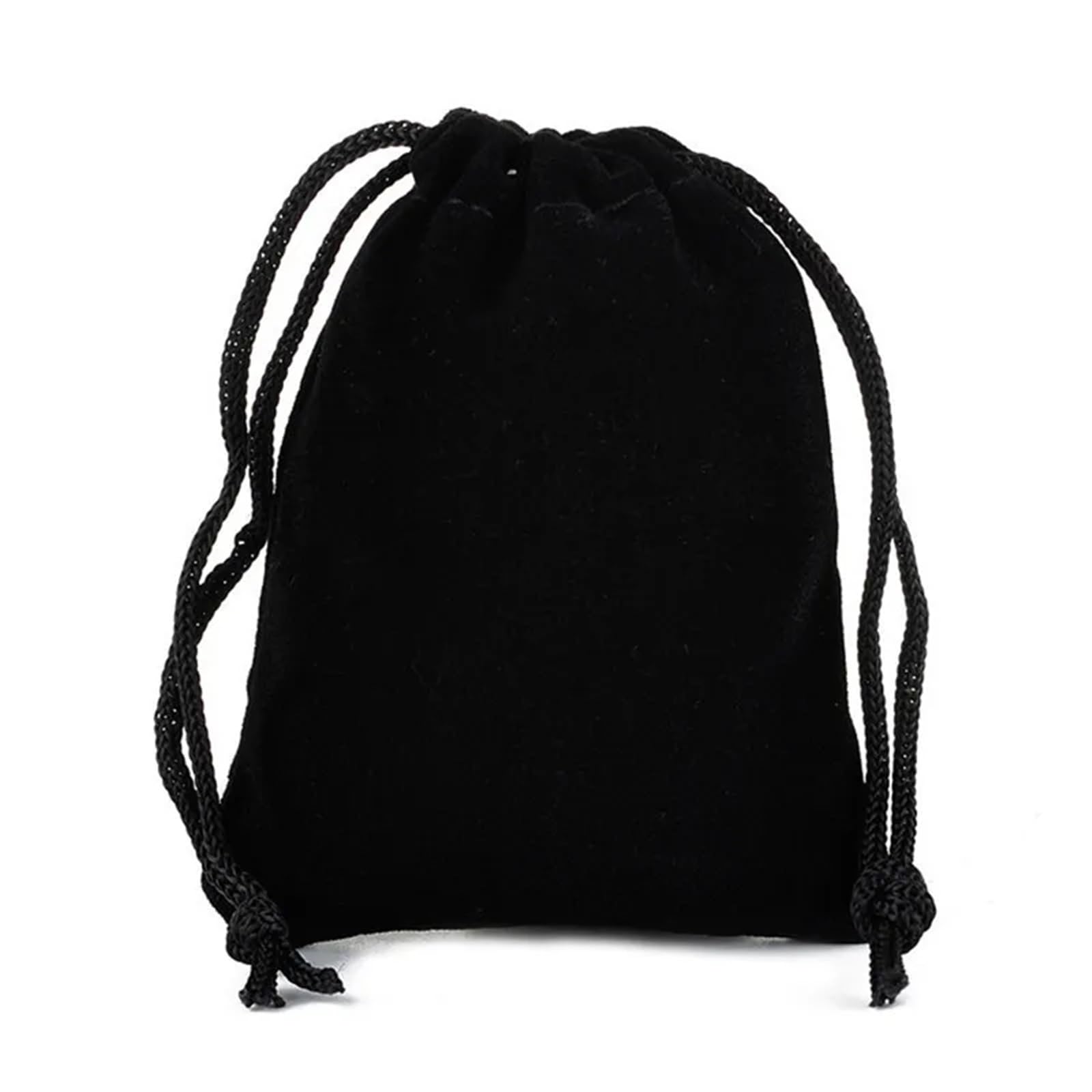 Pequeñas Bolsas de Regalo 50 Uds 5x7 7x9 9x12 13x18 15x20 17x23cm bolsa de terciopelo joyería cordón negro bolsas de franela bolsas de regalo de Perfume decorar(Black,10X20CM)