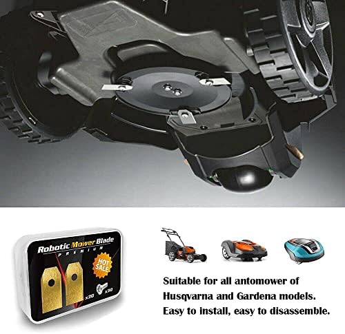 Lame Robot Tondeuse Husqvarna Automower Gardena Yardforce, 30 Lames de Rechange Universelles Couteau de Rechange Adapté 