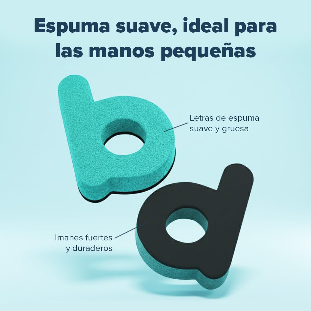 Letras y Números Magnéticos para Niños - Conjunto Completo: 182 Letras y 81 Números y Símbolos - Imanes Gruesos de Espuma para la Nevera - Incluye 2 Cajas, Pizarra Magnética, Rotuladores y Borrador