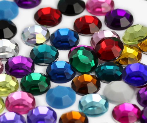 Allstarco 500Pcs 8Mm Ss40 White Chalk .H210 Acrylic Flat Back Rhinestones For Jewelry Making And Face Painting Card Making Embelishments Plastic Gems #TOP6