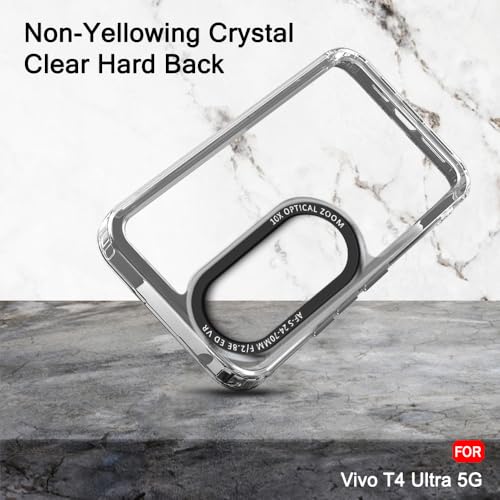 Image of TheGiftKart Hybrid Shockproof Back Cover Case for Vivo T4 Ultra 5G | Stylish Camera Border | Electroplated Buttons | Crystal Clear Hard Back Cover Case (TPU & PC, Smoked Bumper)