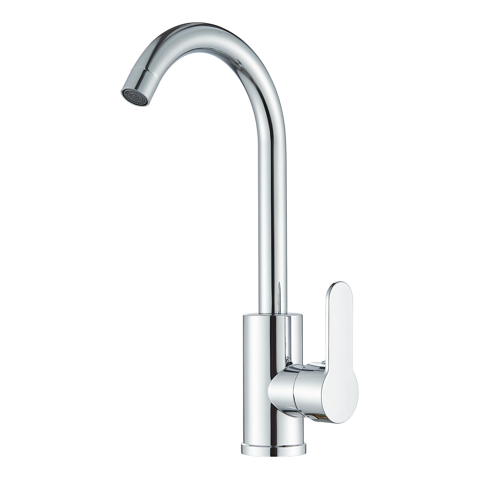Wasserhahn Küche Küchenarmatur mit Einhebelmische 360° Drehung Hochdruck Spültischarmatur Mischbatterie Küche Edelstahl Küchenarmatur mit Hoher Auslauf, Chrom