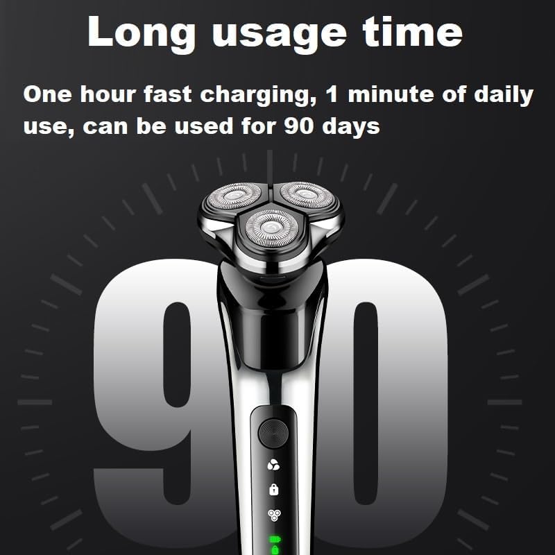 Miniatura 8 de SHPAVVER - Maquinilla de afeitar eléctrica para hombres, afeitadora eléctrica recargable en seco y húmedo, impermeable, portátil, regalo ideal para