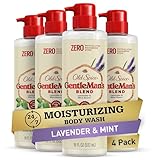 Old Spice GentleMan's Exfoliating & Moisturizing Body Wash for Men, 24/7 Shower Fresh with Long Lasting Scent, Renewing Vitamin B3 Blend, Lavender + Mint Scent, 18 oz (Pack of 4)