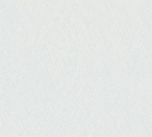 A.S. Création Papel pintado no tejido en espiga en color azul. Papel pintado étnico liso de 10,05 m x 0,53 m – 790923