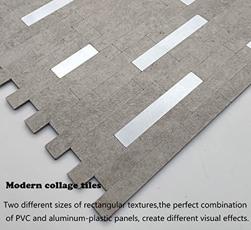 Weimeisc 1-Sheet Peel And Stick Backsplash Tile, Pvc Mixed Metal Stick On Backsplash Tiles For Kitchen (Sandstone+ Metal Silver) #TOP4