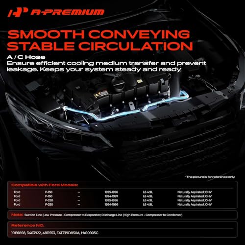 A-Premium A/C Suction Hose & Discharge Line Hose Assembly Compatible with Ford F-150 1994-1997, F-250 1994-1996, 4.9L, Naturally Aspirated by A-Premium - Used condition - Image 2
