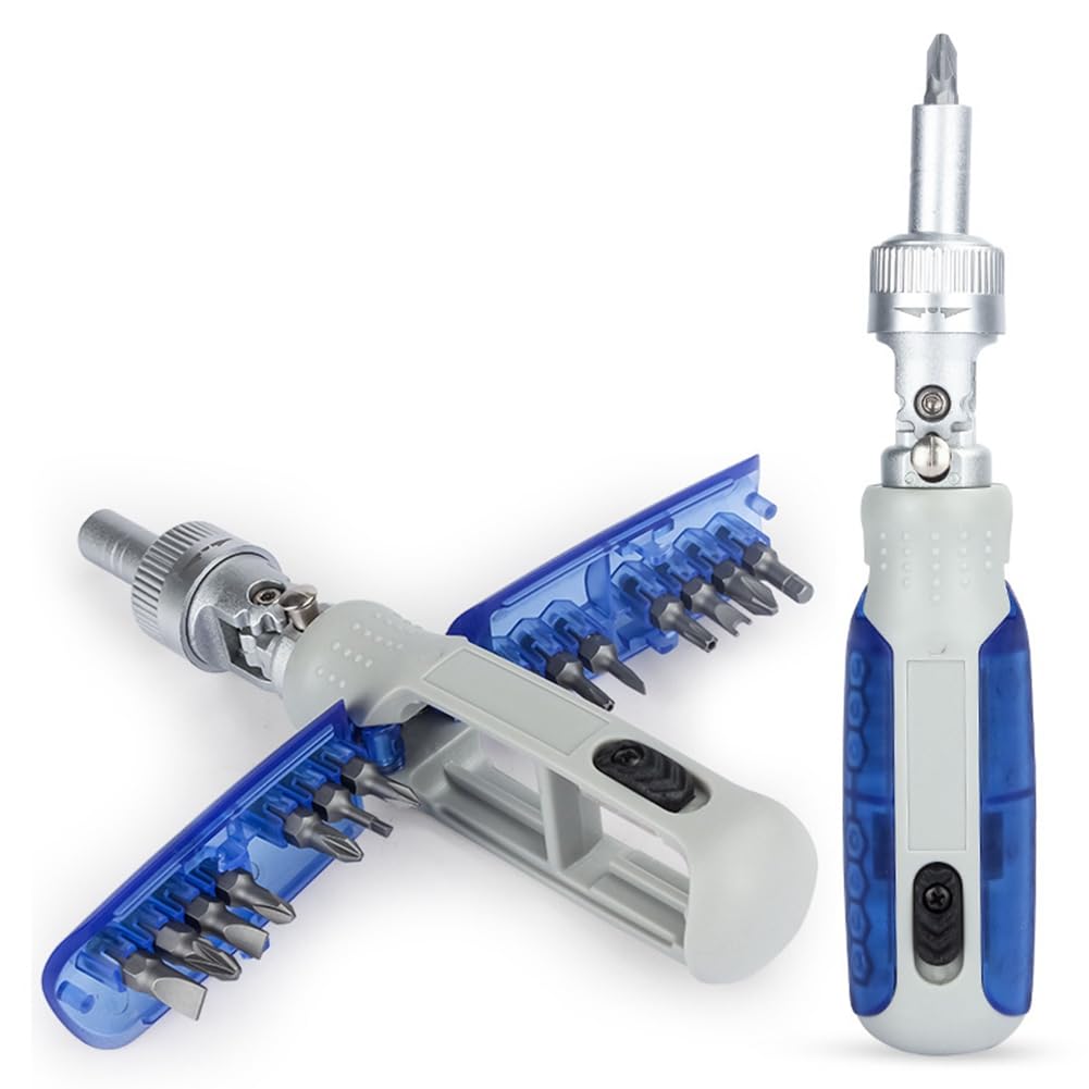 Littimoon Multi Angle Bidirectional Ratchet Screwdriver Set 15 in 1 Torx Magnetic Driver Bit Screwdrivers B