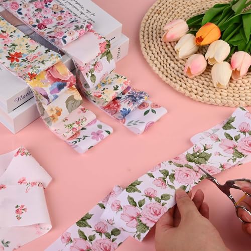 Bolsome BLS-COTTONFABRICSTRIPSROLL-240611 40 Pcs Pink Retro Floral Cotton Jelly Roll Fabric Strips For Quilting Crafting Spring Summer Flower Precut Patchwork For Sewing Diy Crafts 2.55 Inch Cotton Fabric Bundles thumb #4