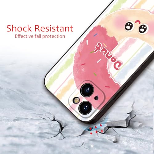 Donut Pattern Phone Case for iPhone 13 - Pink Frosting with Colorful Sprinkles, Soft Cute Protective Cover for Girls & Women (B1-Cartoon Cute Donut)