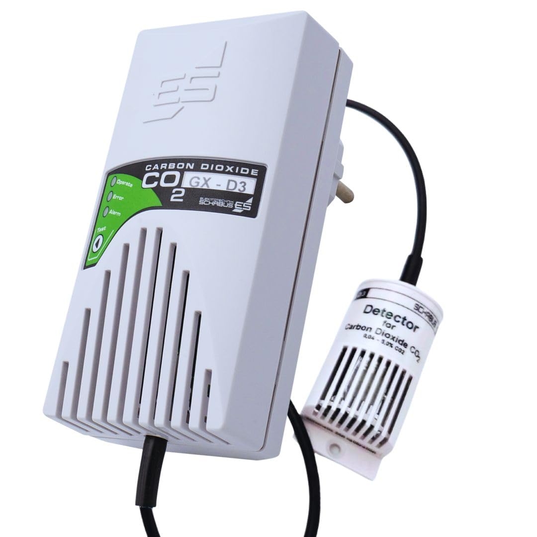 Schabus CO2 Alarm GX-D3 Steckdosengerät 230V Externer Sensor Kohlendioxid Detektor Technische Anlagen Made in Germany