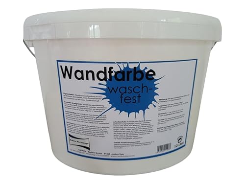 Wandfarbe waschfest 10 Liter weiss für Innen matt - sehr hohe Deckkkraft - lösemittelfrei - leichte Verarbeitung - Innenfarbe weiss Deckklasse 3 - wasserverdünnbar + GRATIS Malerwalze und Pinsel Wandfarbe waschfest 10 Liter weiss für Innen matt - sehr hohe Deckkkraft - lösemittelfrei - leichte Verarbeitung - Innenfarbe weiss Deckklasse 3 - wasserverdünnbar + GRATIS Malerwalze und Pinsel