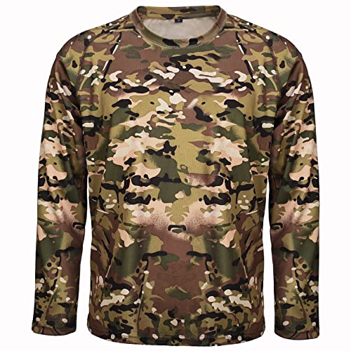 Wisdom Leaves Men Camo T-Shirt,Lightweight Performance Tee