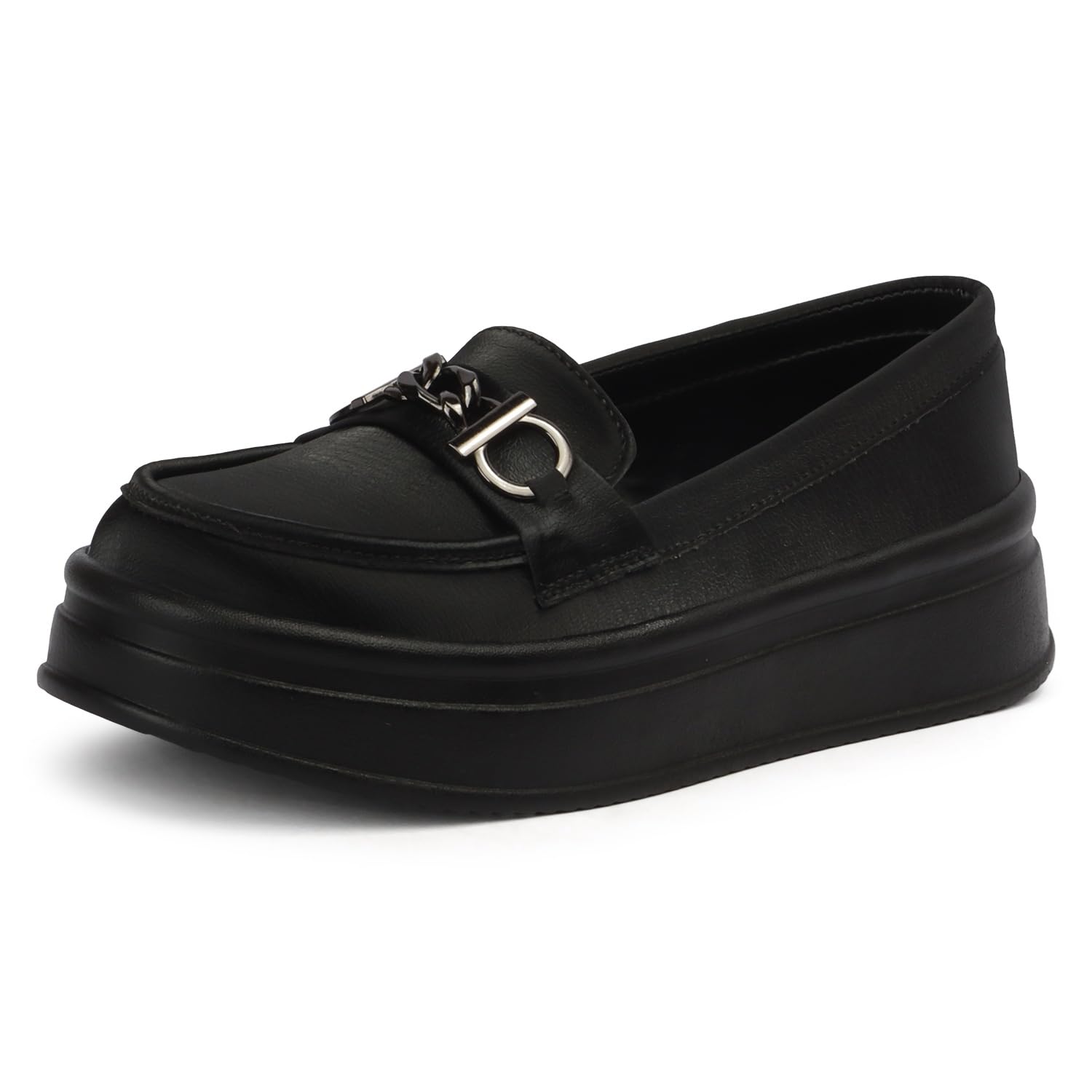 Women’s Platform Loafers || Stylish Slip-On Casual Shoes with Metal Buckle | Comfortable Everyday Mocassins Ballet I for Casual Office Formal Party Occasion-image-18