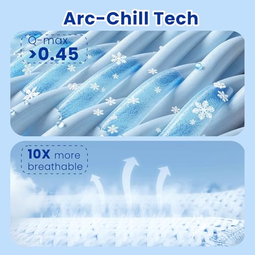 Topcee Cooling Blanket (90"x90"Queen Size) for Hot Sleepers and Night Sweats,100% Oeko-Tex Certified,Arc-Chill Q-Max >0.5 Cool Fiber,Ultra Cold Breathable,Comfortable, Hypo-Allergenic, All-Season.